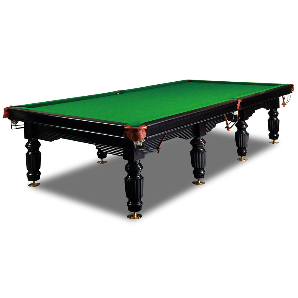 QUESLA 45mm Thickness Slate 12FT Luxury Snooker/Billiard Table - Black&Green