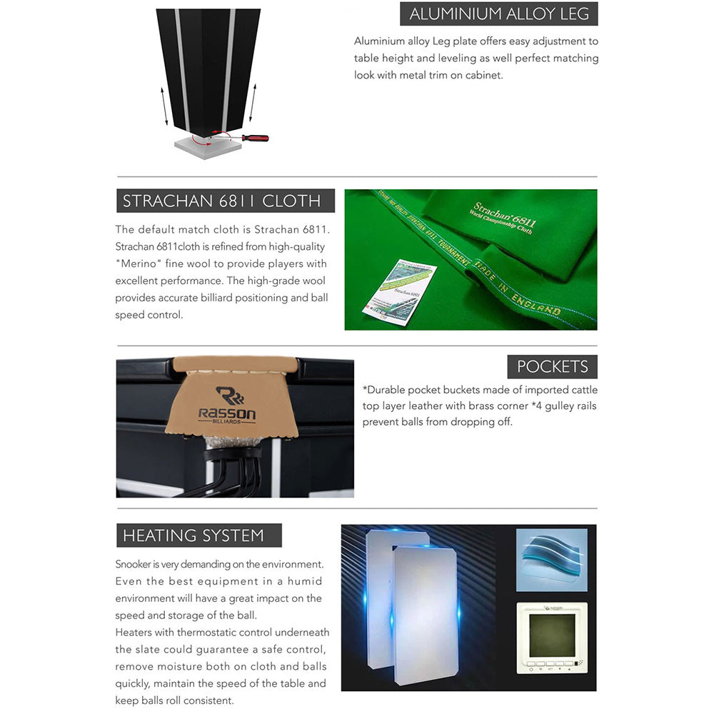 RASSON 12FT Magnum II Luxury Competition Pool / Billiards / Snooker Table