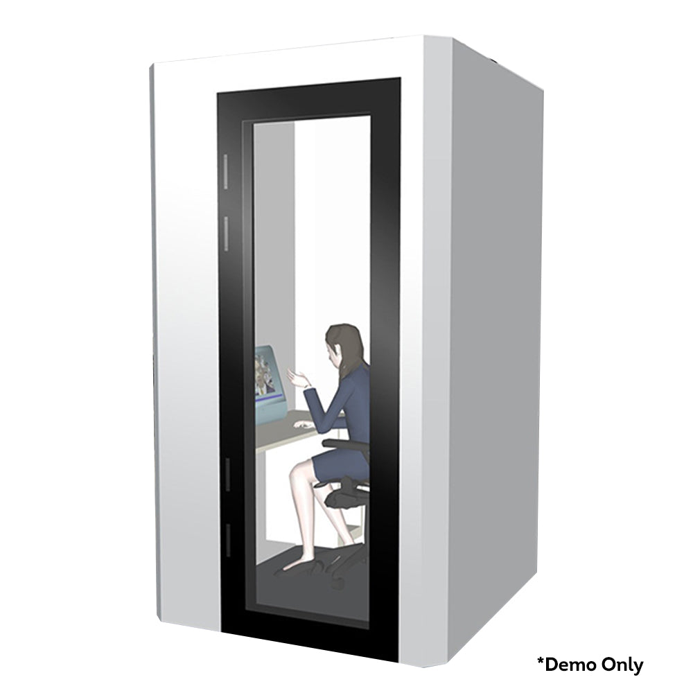 MODERA 1.2x1.4m Movable Soundproof Booth W/ Desk - White