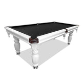 7FT Luxury Slate Pool Table Solid Timber Billiard Table Professional Snooker Game Table With Accessories Pack,White Frame