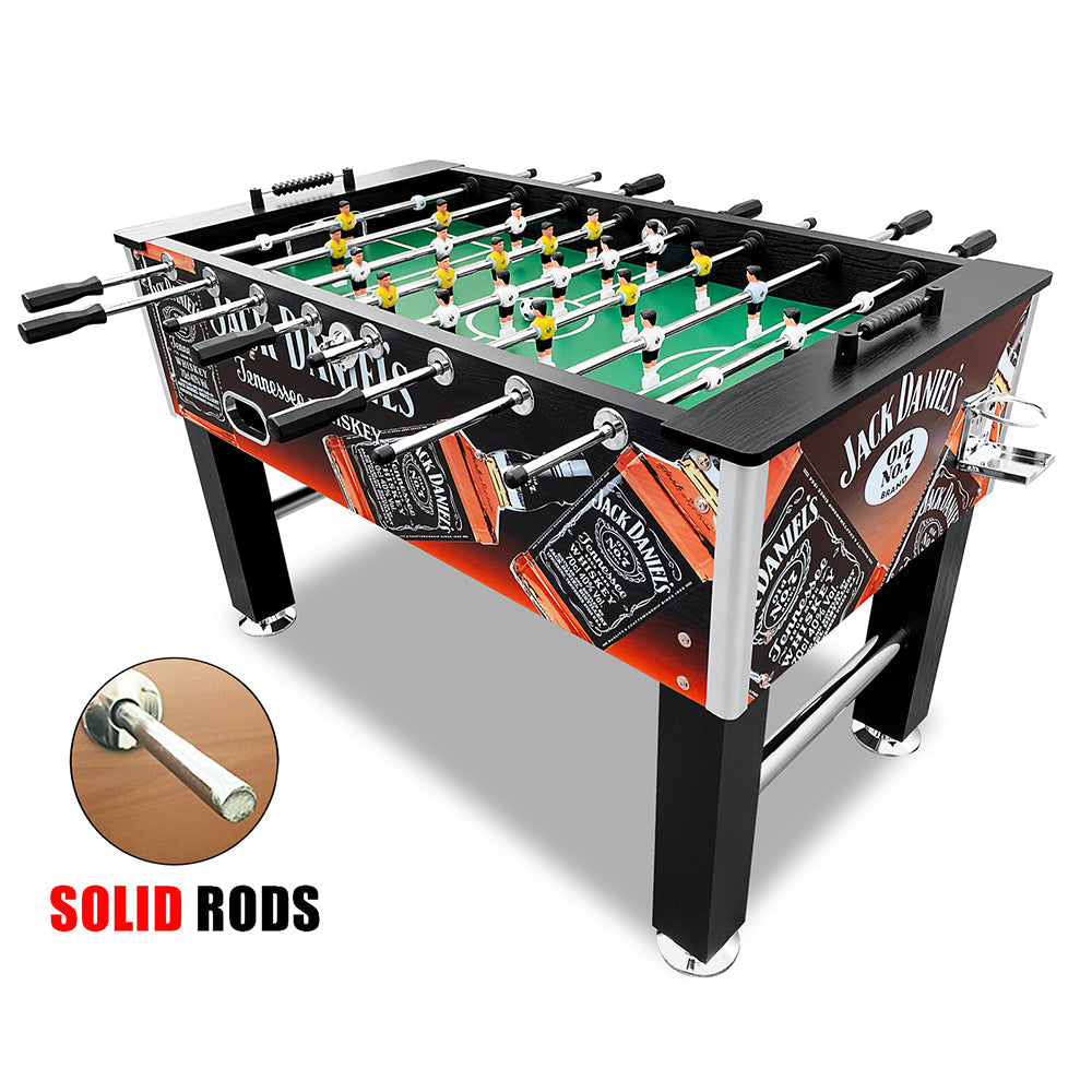 KICKSY JD 5FT Foosball Soccer Table Black with Solid Steel Rods