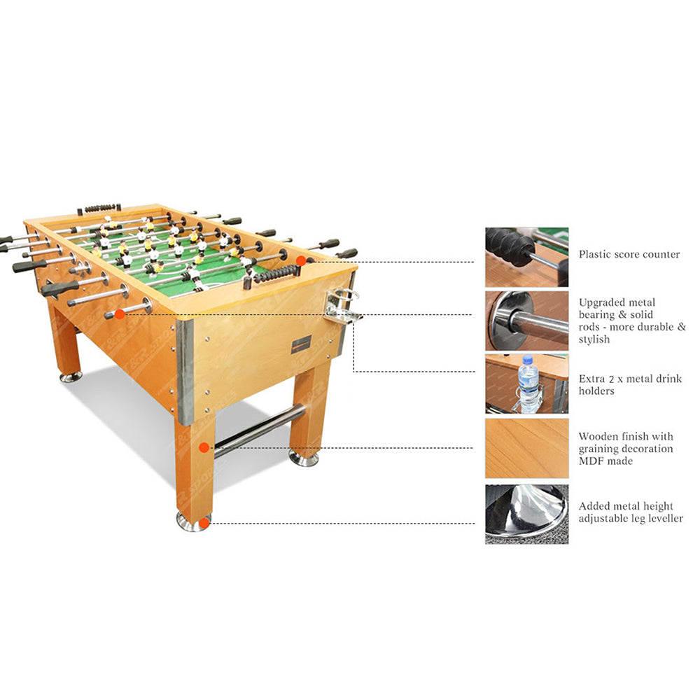 KICKSY 5FT Foosball Soccer Table with Solid Steel Rods