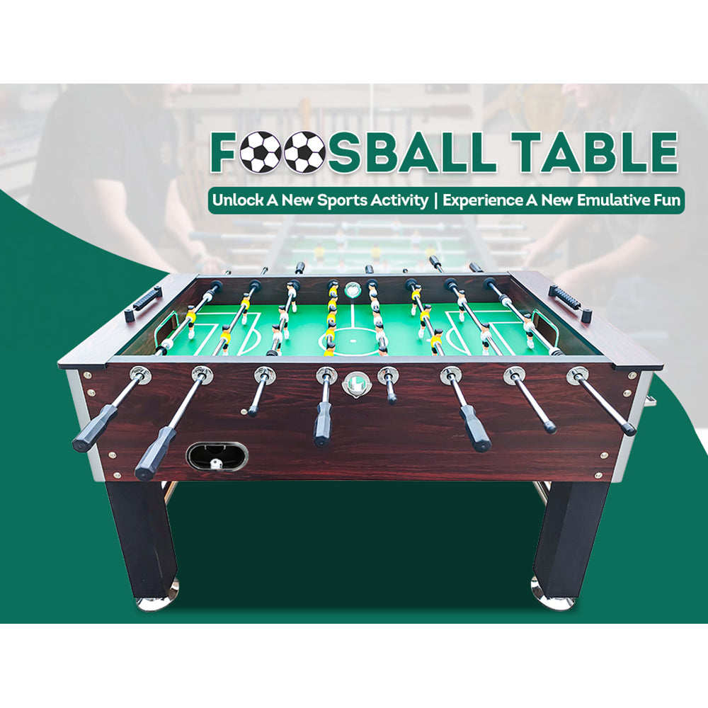 5FT Foosball Soccer Table With Solid Steel Rods Coffee Frame