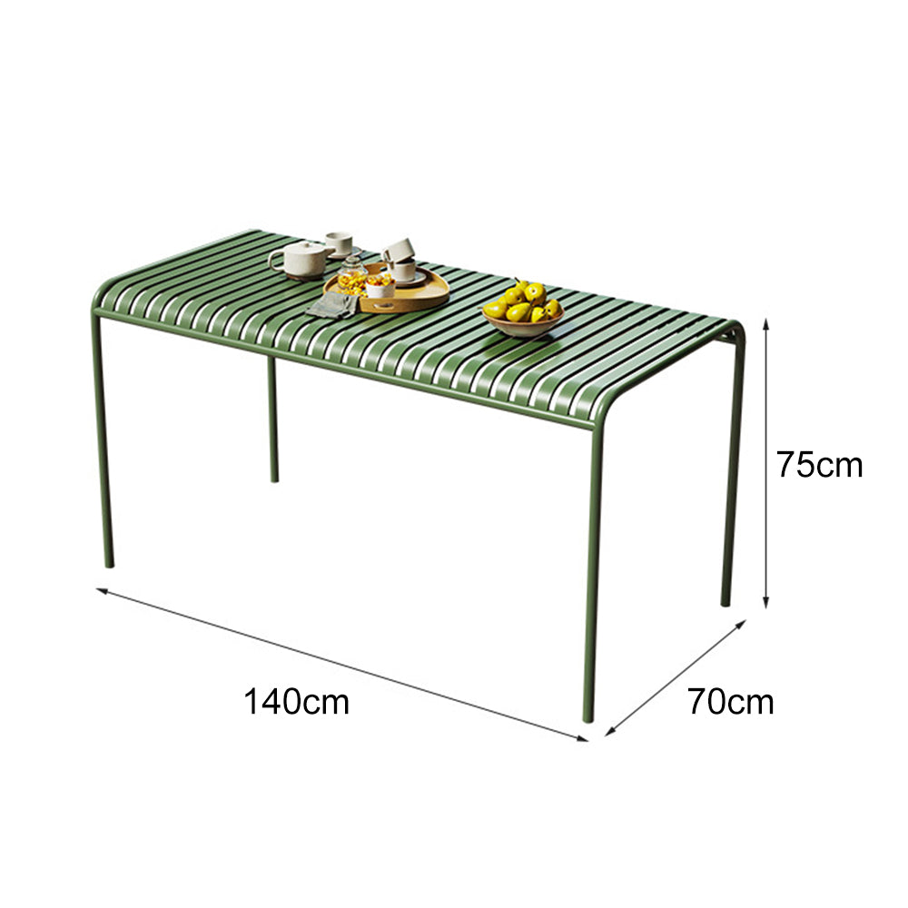 SOLARA Outdoor Wrought Iron 70/120/140/180cm Dining Table - Green
