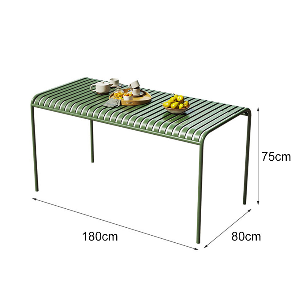 SOLARA Outdoor Wrought Iron 70/120/140/180cm Dining Table - Green