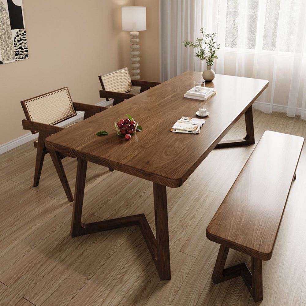 LIVARA 140/160/200CM Dining Table Pine Wood - Light Walnut