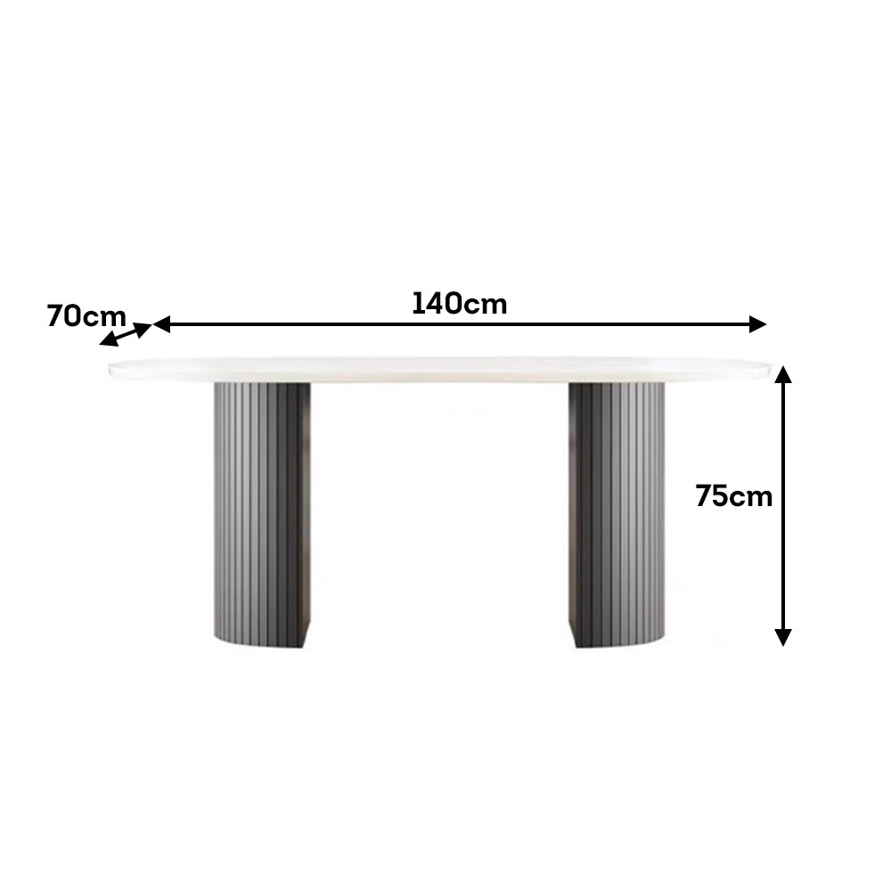 LIVARA Marble Tabletop Dinner Table Solid Wood Table Legs