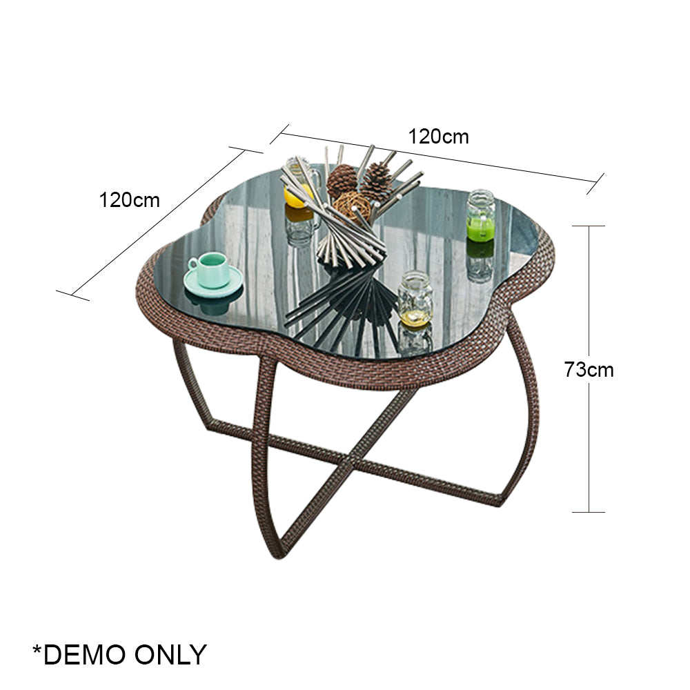 SOLARA 5-Piece PE Rattan One Table Four Chairs Table&Chair Set Easy to Store