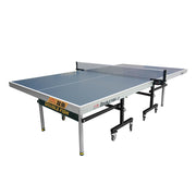 DOUBLE FISH 233 25mm Blue&gray Foldable Solo Play Indoor Table Tennis/Ping Pong Table - Bats Ball Net ITTF Approve
