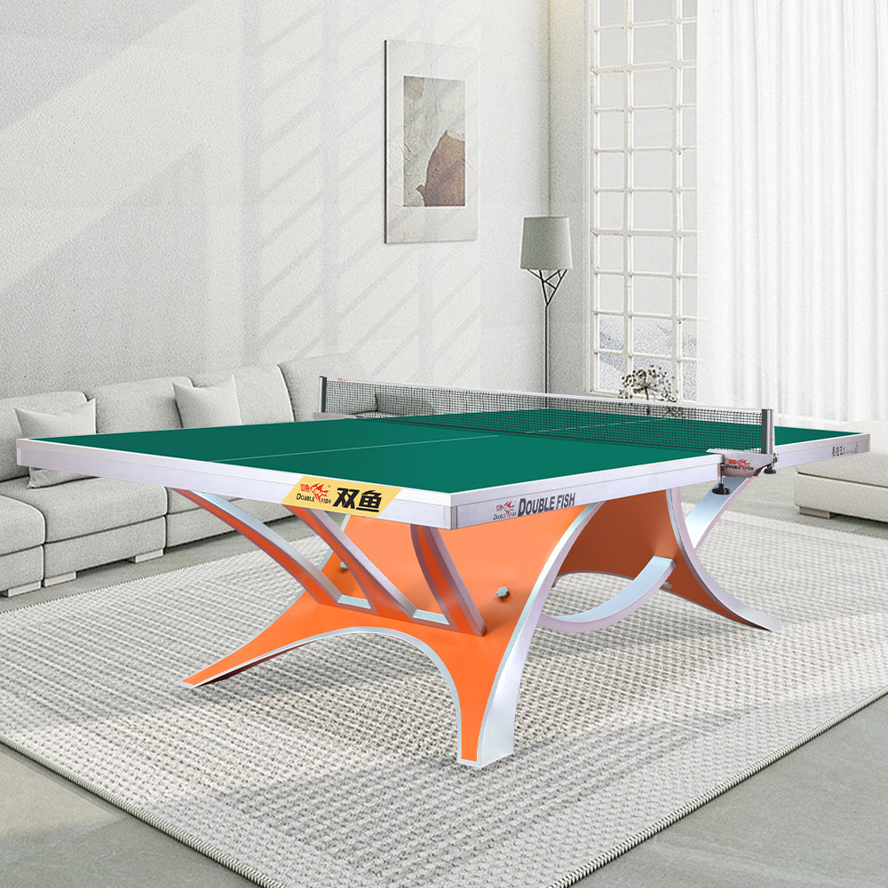 DOUBLE FISH VOLANT KING 2 25mm Orange&Green Pro Indoor Table Tennis/Ping Pong Table - Bats Ball Net ITTF Approve