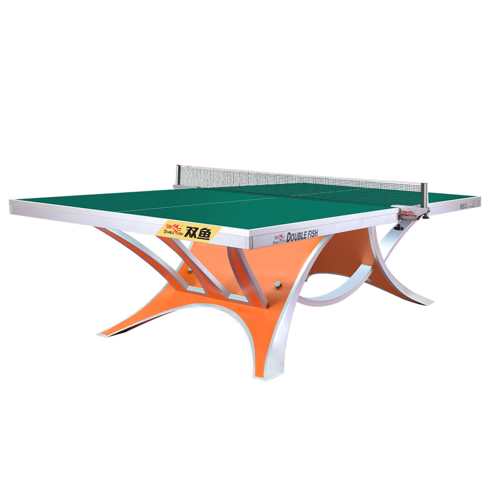 DOUBLE FISH VOLANT KING 2 25mm Orange&Green Pro Indoor Table Tennis/Ping Pong Table - Bats Ball Net ITTF Approve
