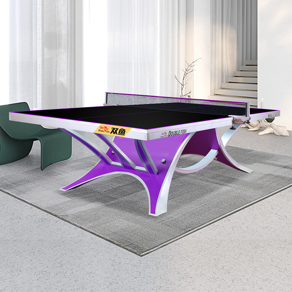 DOUBLE FISH VOLANT KING 2 25mm Purple&Black Pro Indoor Table Tennis/Ping Pong Table - Bats Ball Net ITTF Approve