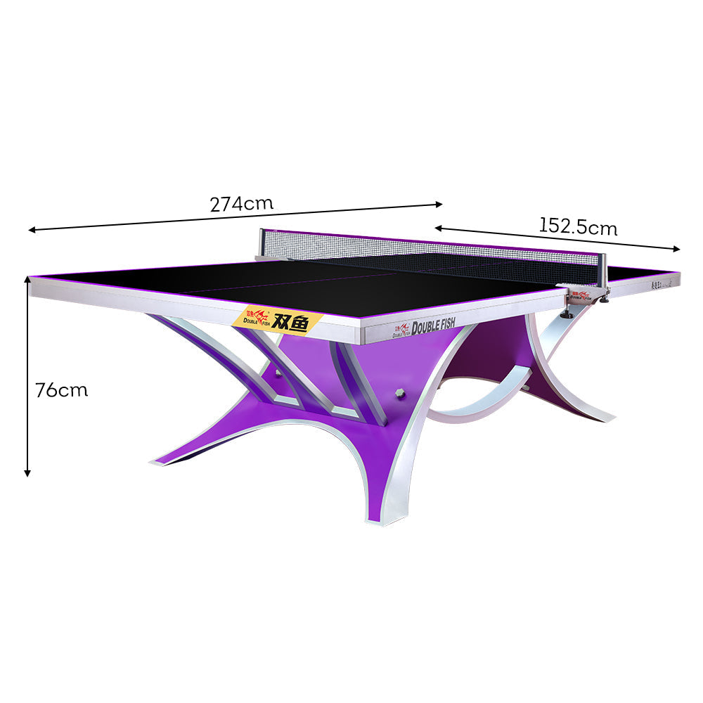 DOUBLE FISH VOLANT KING 2 25mm Purple&Black Pro Indoor Table Tennis/Ping Pong Table - Bats Ball Net ITTF Approve