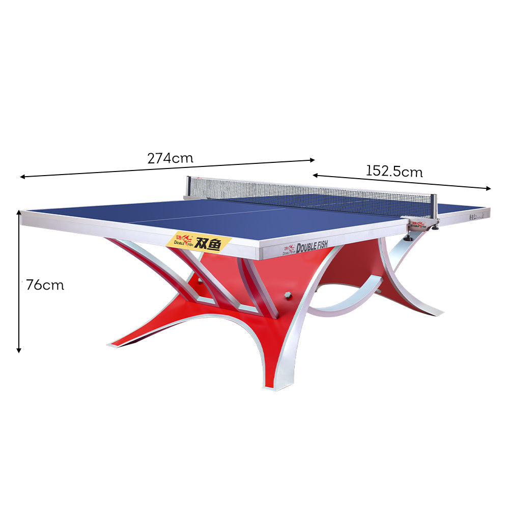 DOUBLE FISH VOLANT KING 2 25mm Red&Blue Pro Indoor Table Tennis/Ping Pong Table - Bats Ball Net ITTF Approve