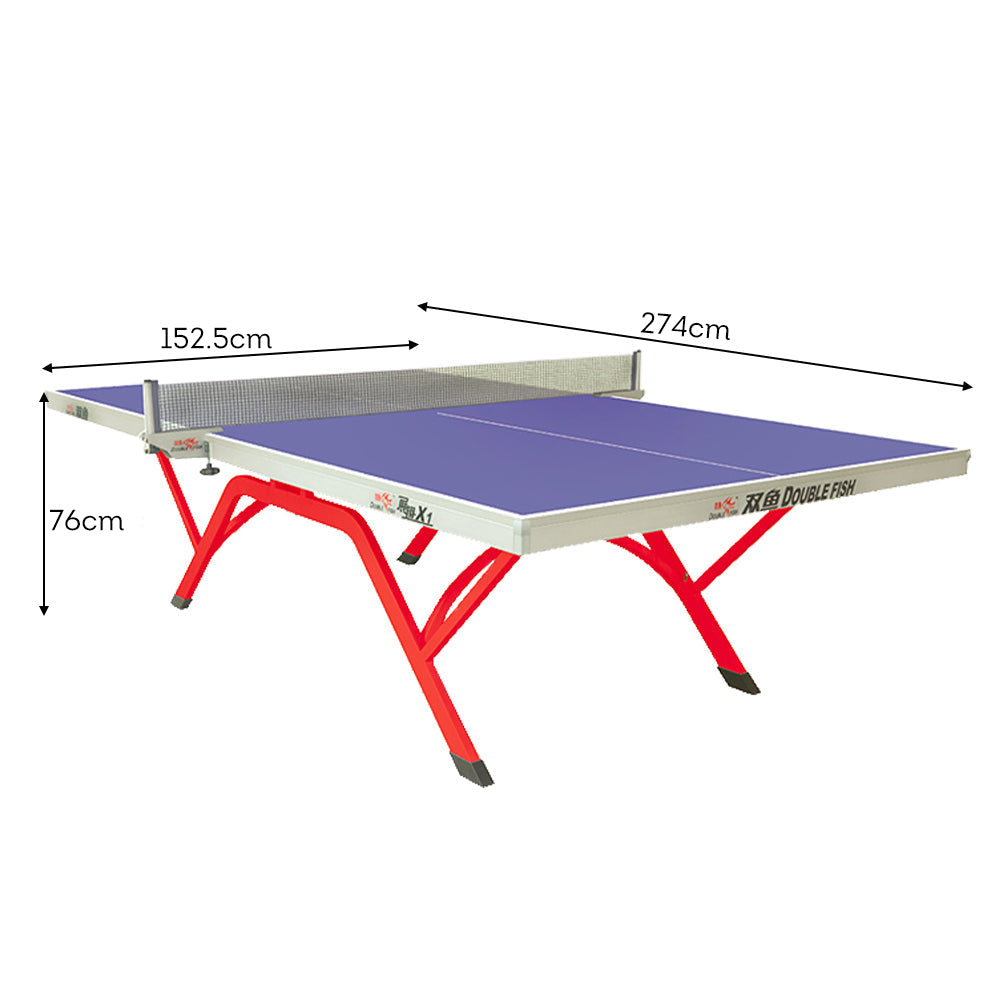 DOUBLE FISH VOLANTX1 25mm Red&Blue Indoor Table Tennis/Ping Pong Table - Bats Ball Net ITTF Approve
