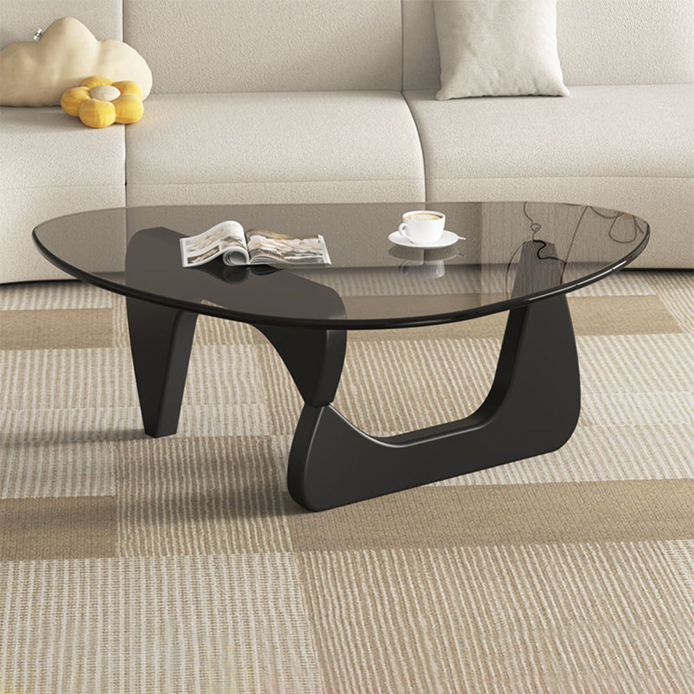 LIVARA Small/Large Glass Coffee Table Oak Coffee Table Legs