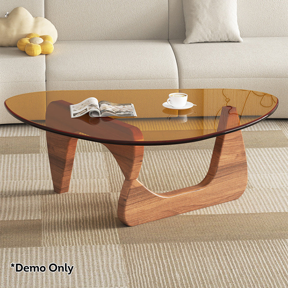 LIVARA Small/Large Glass Coffee Table Oak Coffee Table Legs