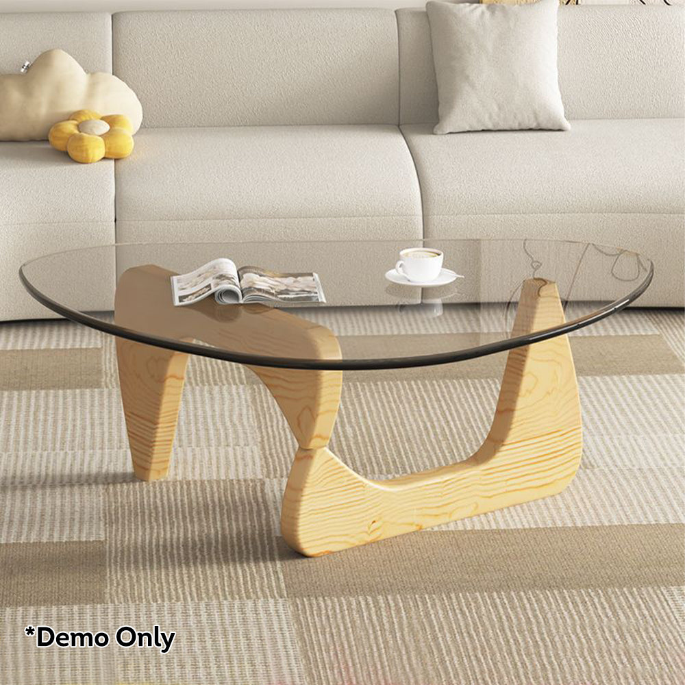 LIVARA Small/Large Glass Coffee Table Oak Coffee Table Legs