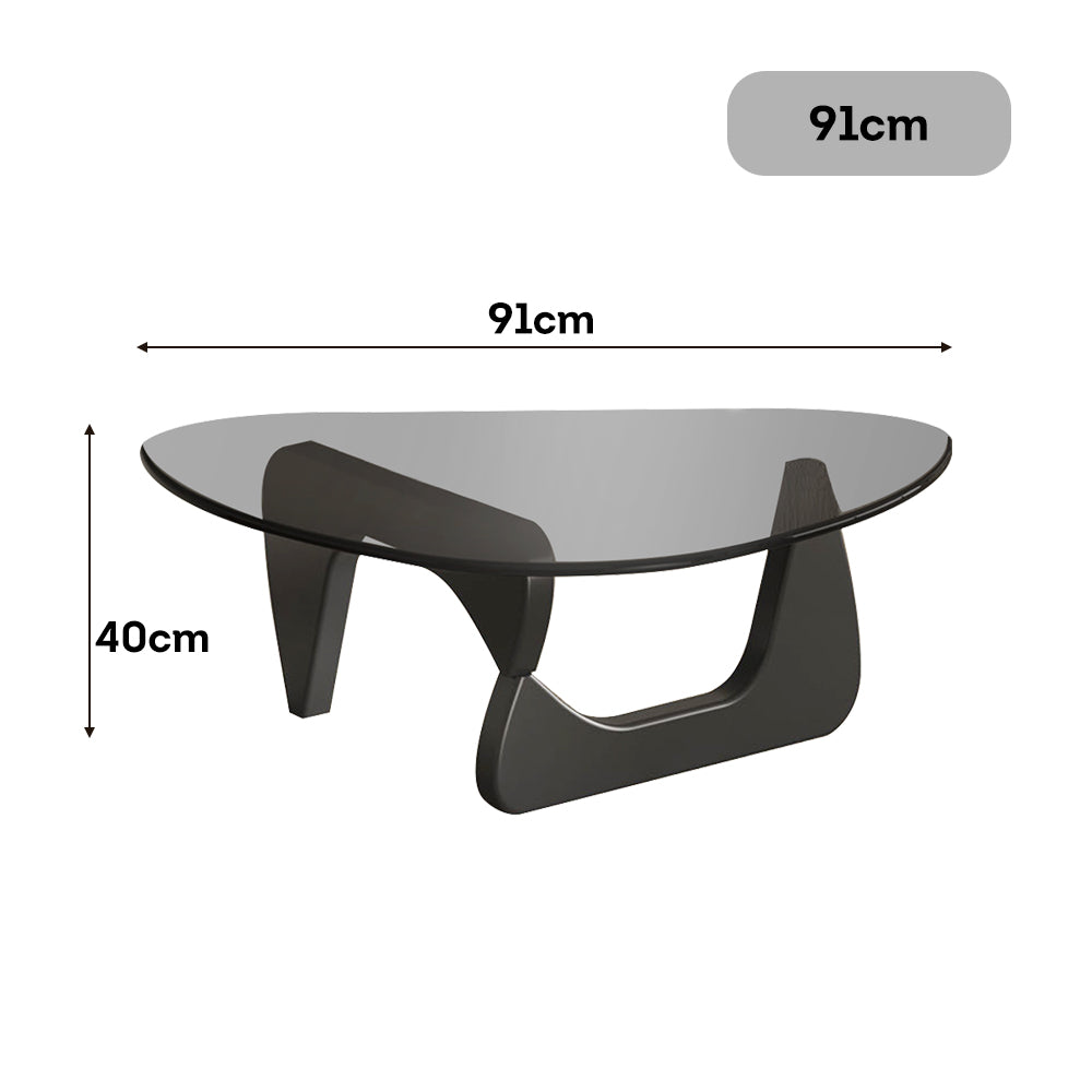 LIVARA Small/Large Glass Coffee Table Oak Coffee Table Legs
