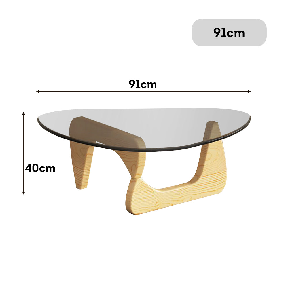 LIVARA Small/Large Glass Coffee Table Oak Coffee Table Legs